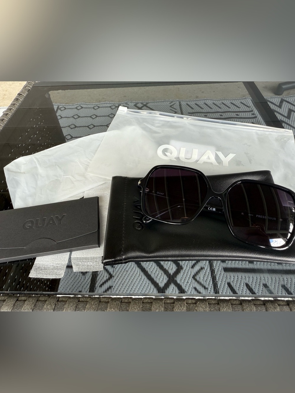 Quay Australia Black Women's Oversized Sunglasses with Dark Lenses